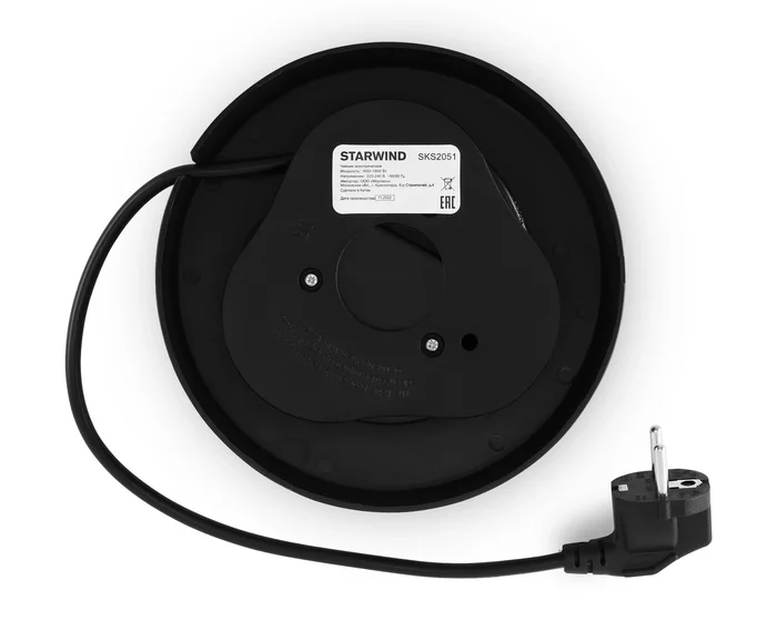 Чайник электрический Starwind SKS2051 1.8л. 1800Вт черный корпус, металл/пластик