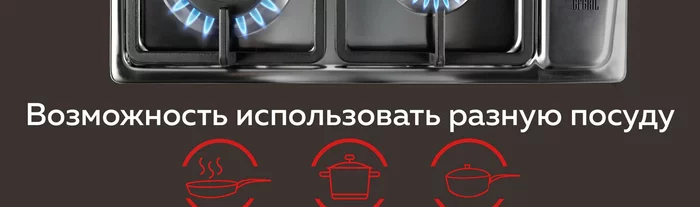 Варочная панель газовая встраиваемая Gfgril GF-HBG114IN