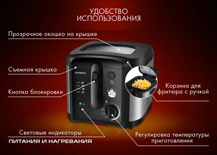 Электрическая фритюрница Endever Skyline FR-115
