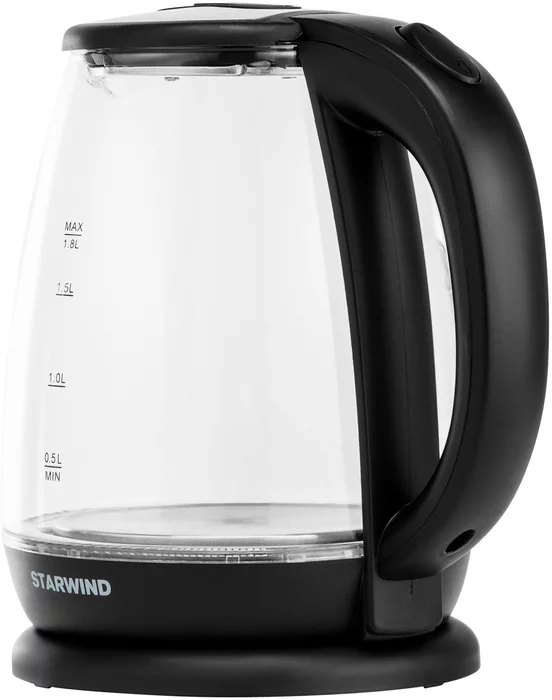 Чайник электрический Starwind SKS4517 1.7л. 2200Вт черный корпус: стекло/пластик