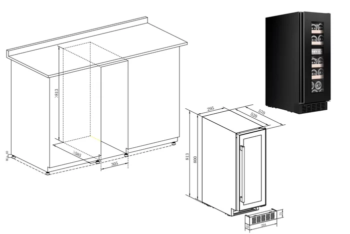 Винный шкаф Temptech OX30DRB