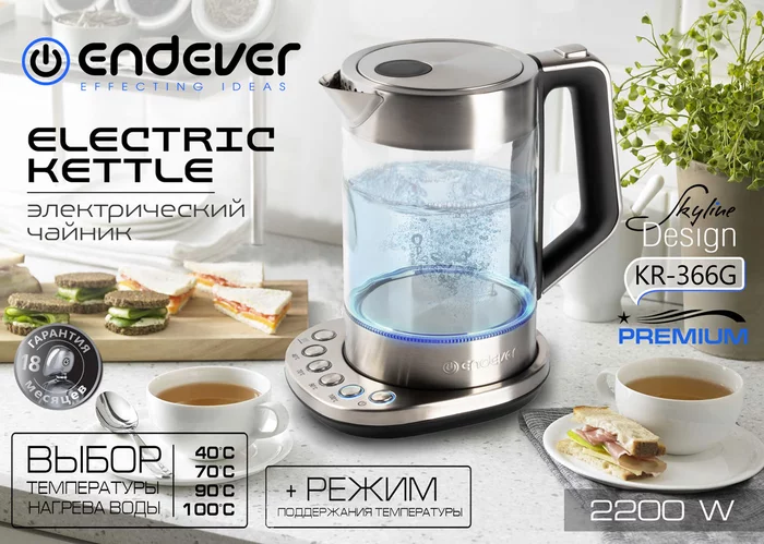 Электрический чайник Endever SkyLine KR-366G