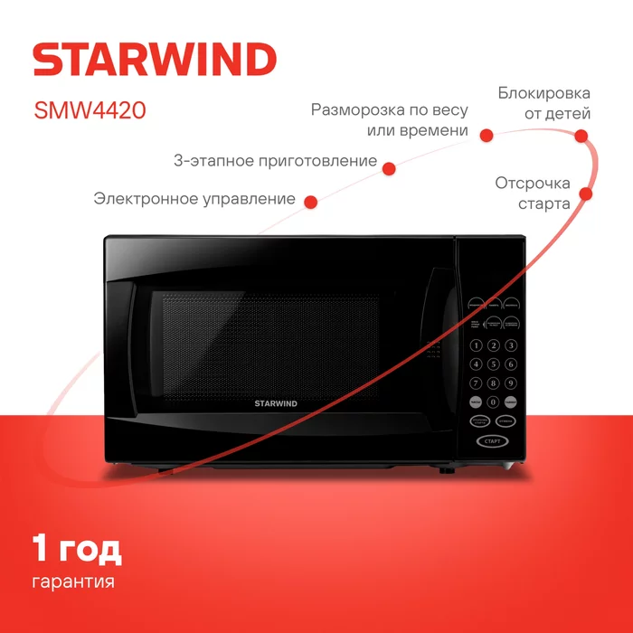 Микроволновая Печь Starwind SMW4420 20л. 700Вт черный