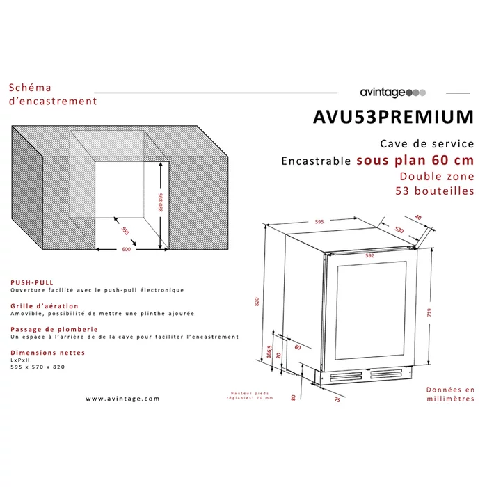 Винный холодильник Avintage AVU53FPREMIUM