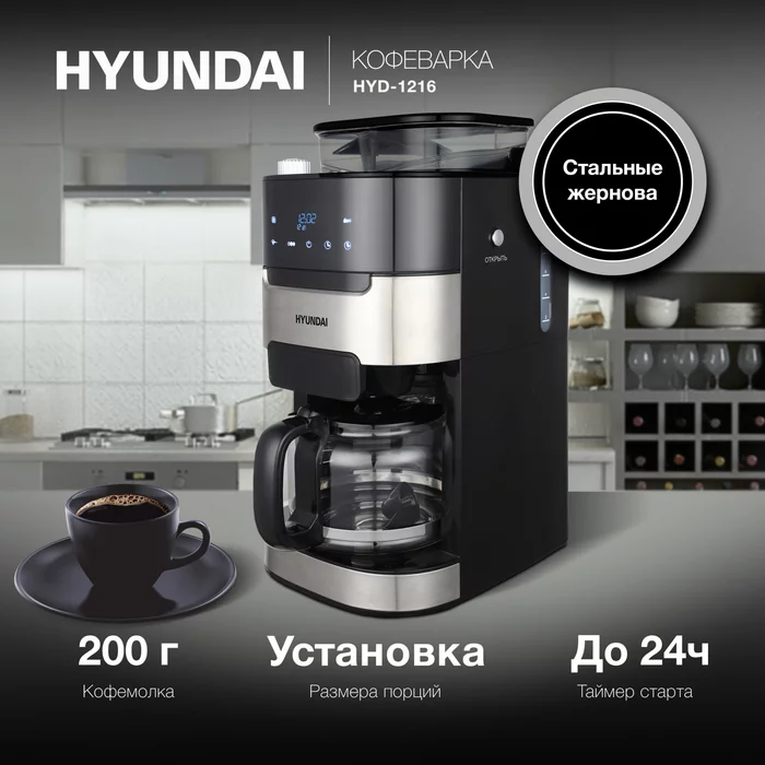 Кофеварка капельная Hyundai HYD-1216