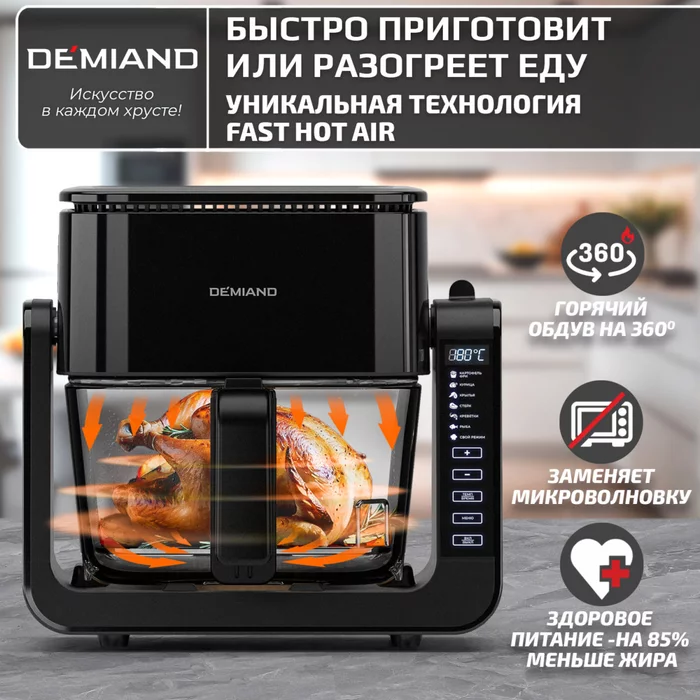 Комбинированный Аэрогриль Трансформер Demiand COMBO Черный