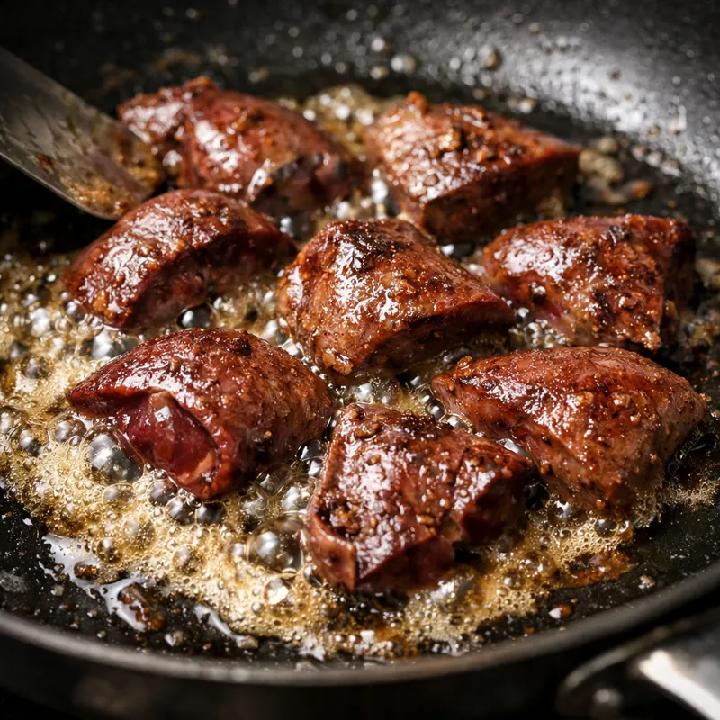 Говяжья печень всего за 8 минут