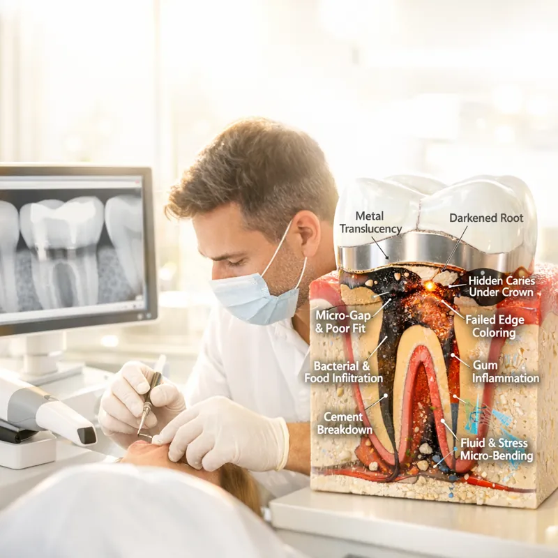 Чёрный ободок вокруг коронки как эстетическая катастрофа