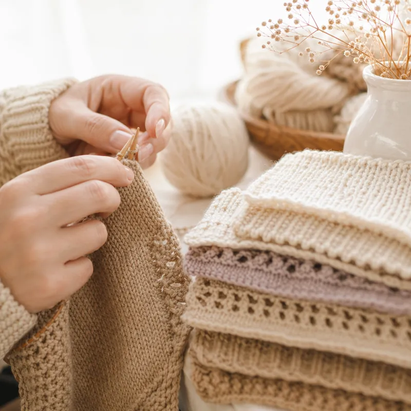 Вязание узора Ёлочка и создания эластичной кромки