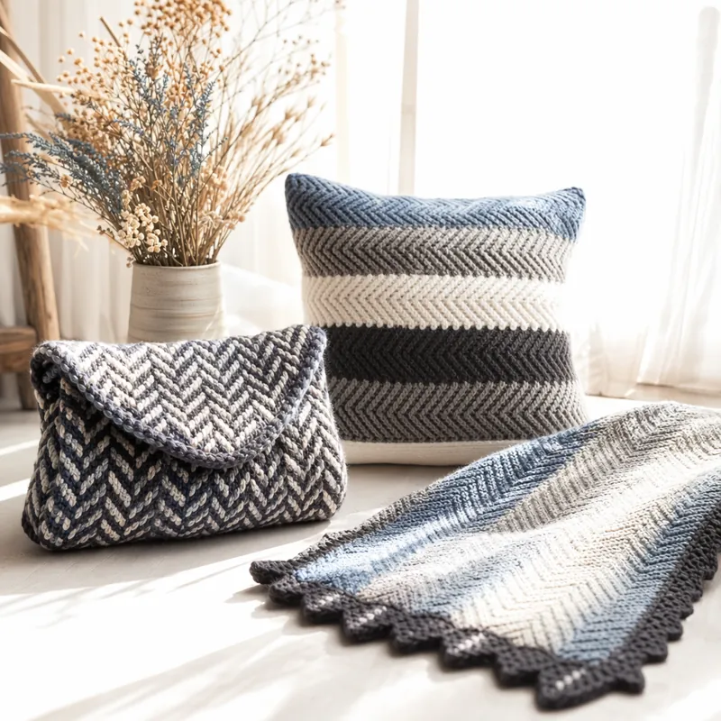 Вязание узора Ёлочка и создания эластичной кромки