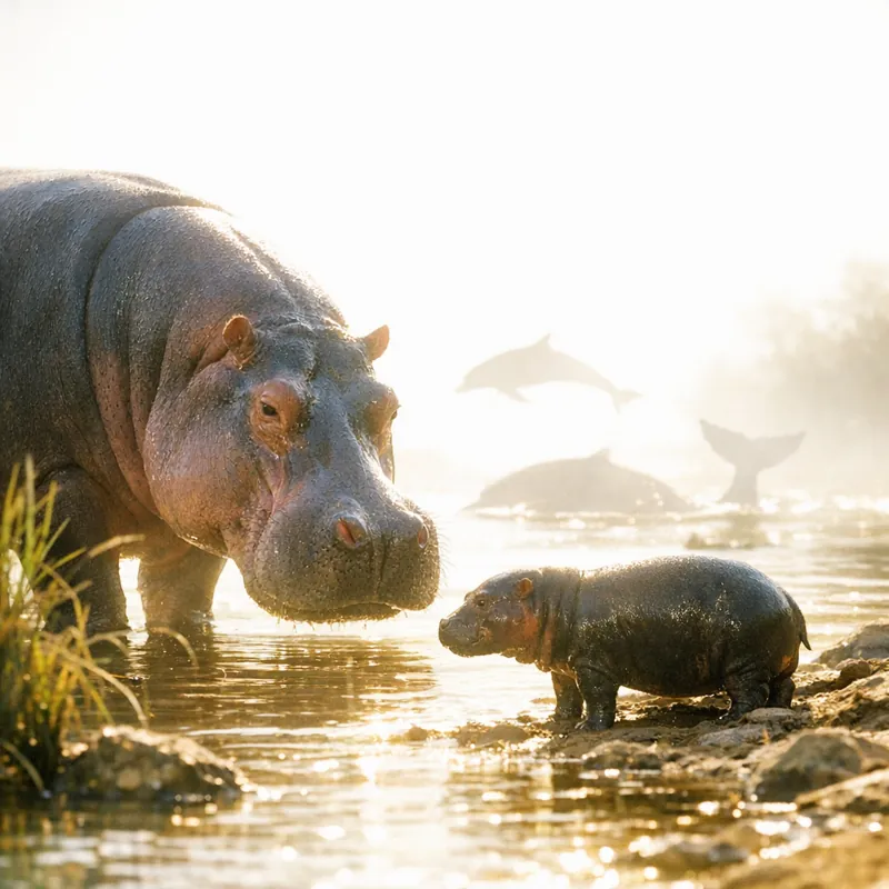 Бегемоты: невидимая жизнь речных гигантов Африки