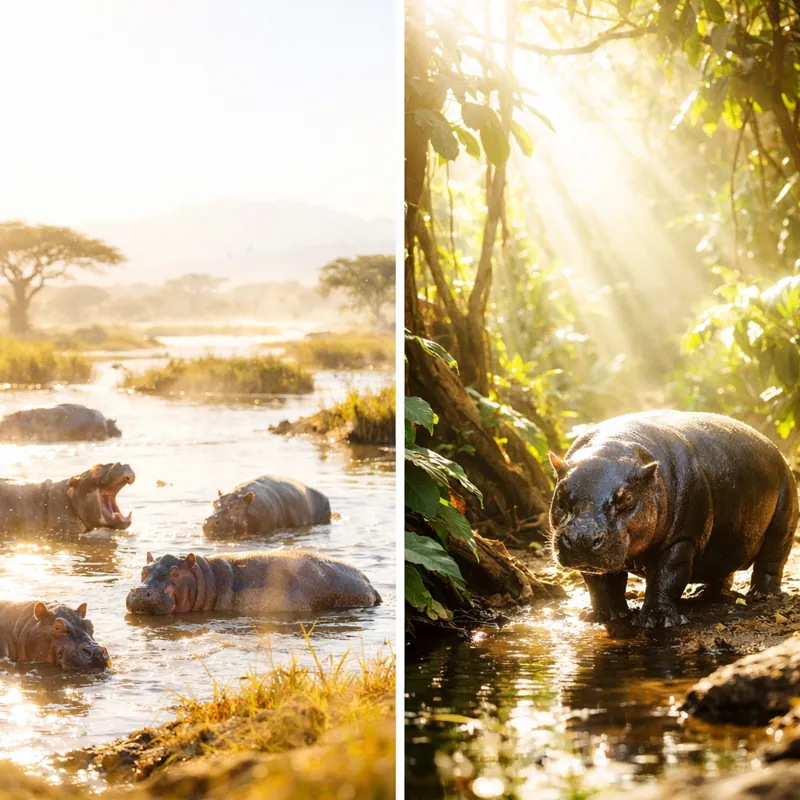 Бегемоты: невидимая жизнь речных гигантов Африки