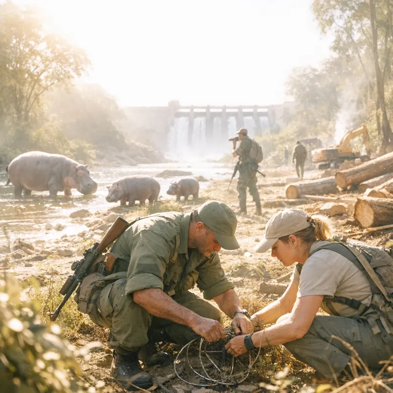 Бегемоты: невидимая жизнь речных гигантов Африки