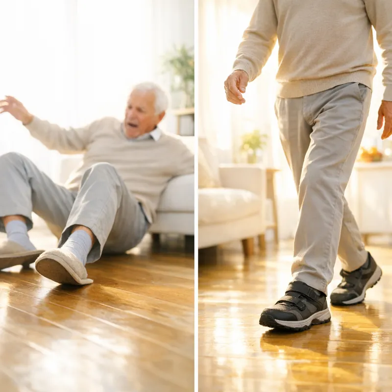 Почему обувь в доме спасает от переломов, а короткий шаг — от падений