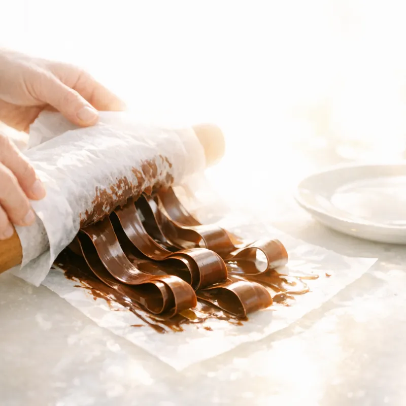 Шоколадные завитки: искусство превращения простой плитки в элегантный декор высокой кухни