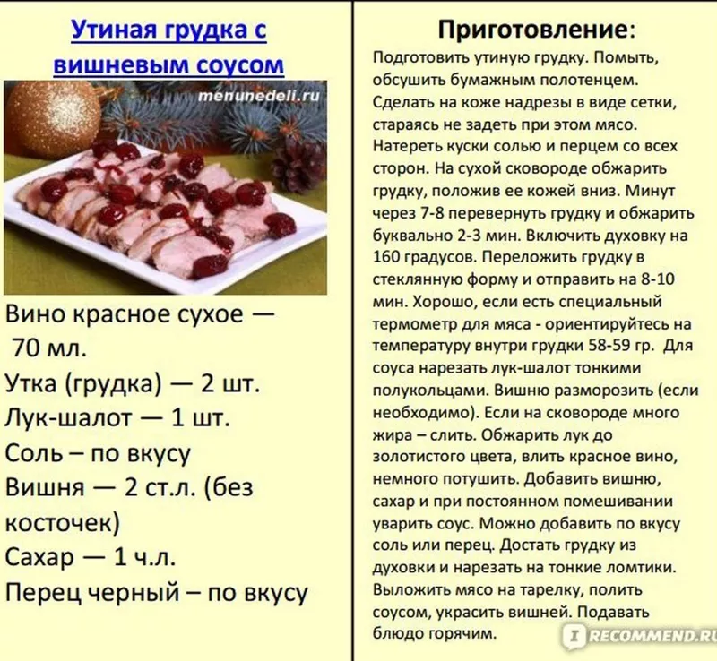 Кулинарная инфографика в рецептах