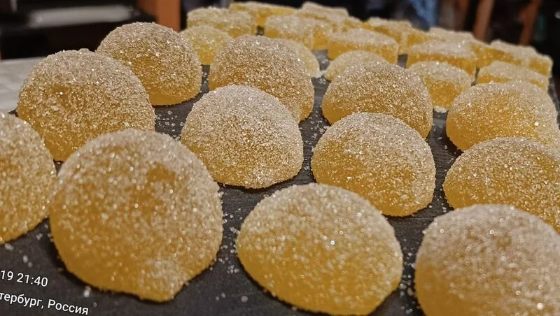 Лимонные мармеладные сердечки