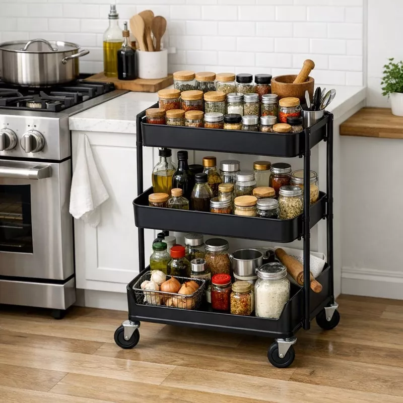 Гибкие системы хранения: модульные полки и передвижные тележки