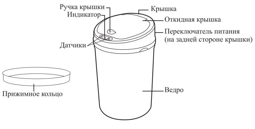 Сенсорное мусорное ведро Kitfort КТ-6020