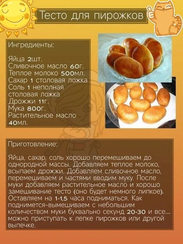 Кулинарная инфографика  в рецептах