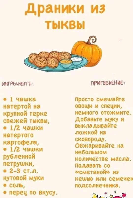 Кулинарная инфографика в рецептах