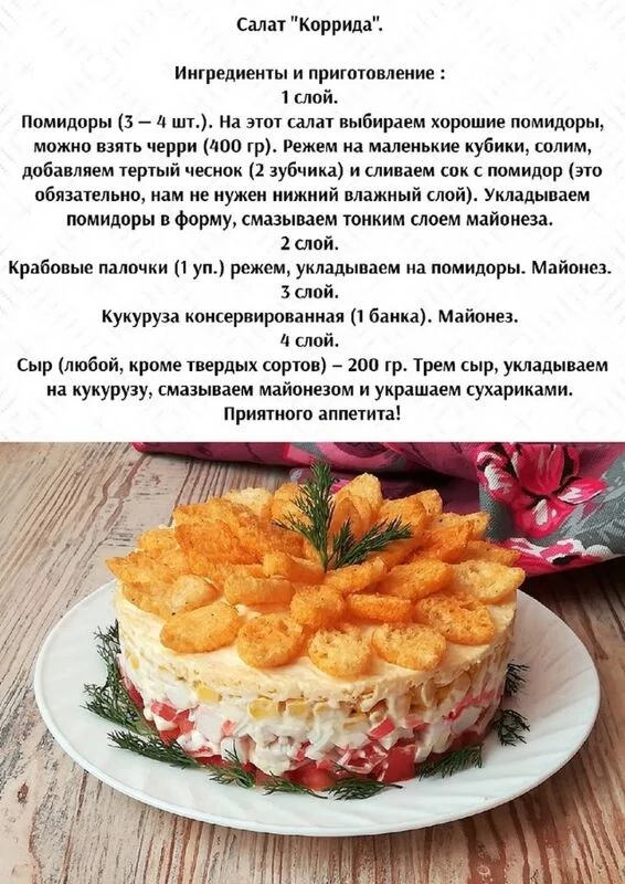 Кулинарная инфографика в рецептах