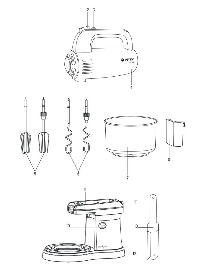 Миксер с чашей Vitek VT-1415 BK