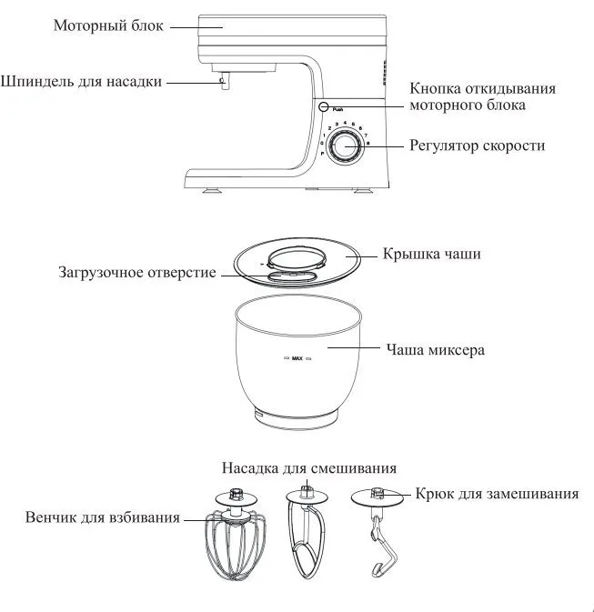 Планетарный миксер Kitfort КТ-3439