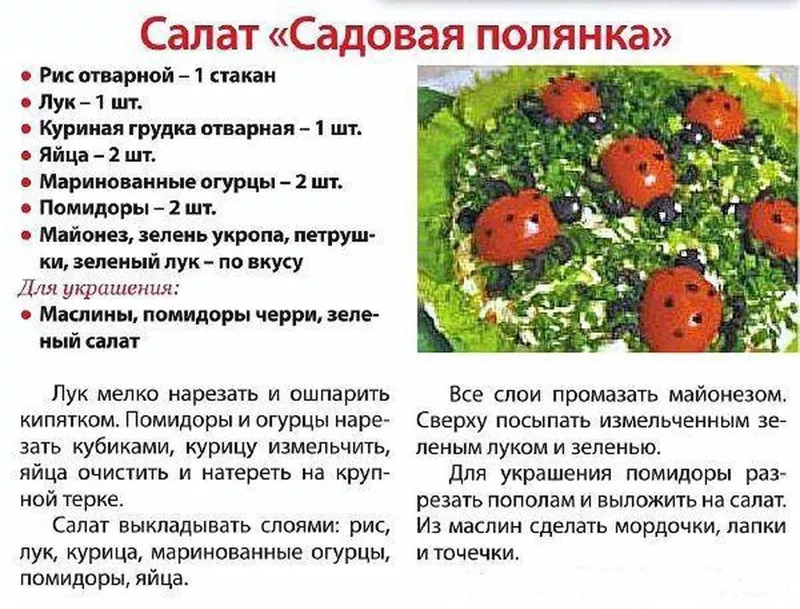 Кулинарная инфографика в рецептах