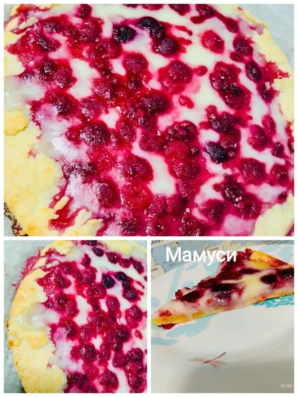 Галета с заварным кремом и малиной
