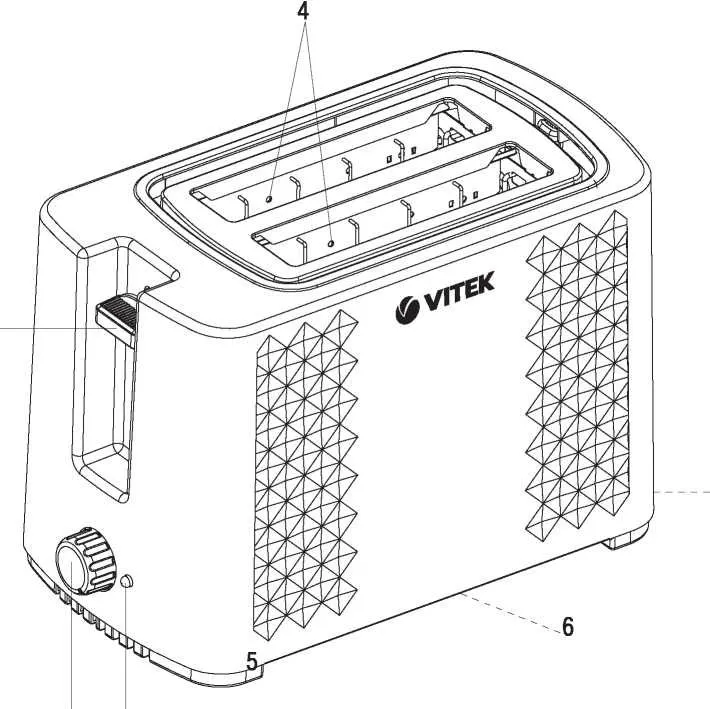 Тостер Vitek VT-1586 BK