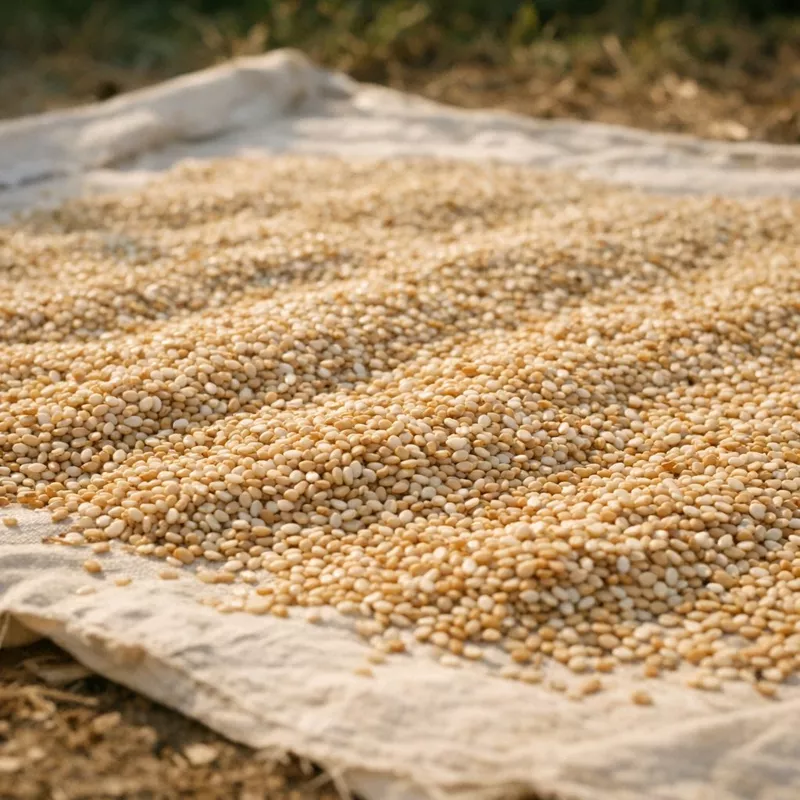 Кунжут собирают руками уже четыре тысячи лет