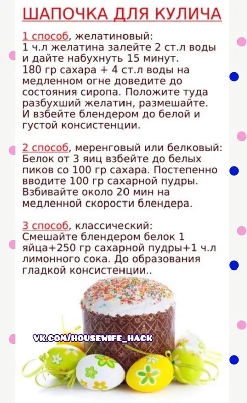 Кулинарная инфографика в рецептах