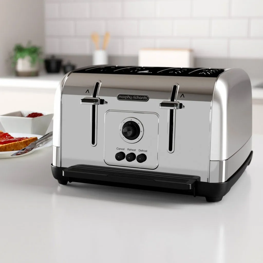 Тостер на четыре слота: Morphy Richards Venture 4 Slice Brushed Stainless Steel 240130