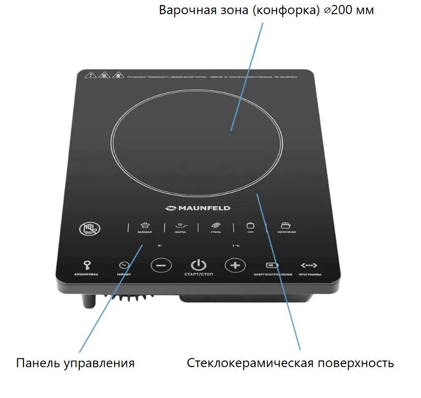 Электрическая стеклокерамическая плитка Maunfeld EVCE.F291-BK