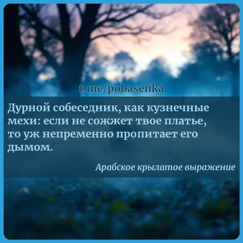 «Дурной собеседник, как кузнечные мехи если не сожжет твое платье, то уж непременно пропитает его...» height="550" width="550"