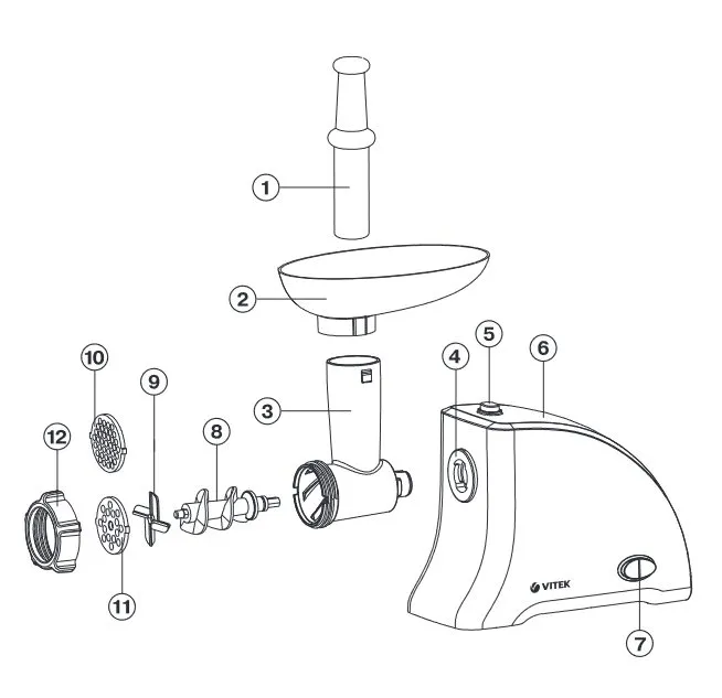 Мясорубка Vitek VT-3611 W