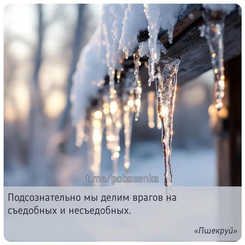 «Подсознательно мы делим врагов на съедобных и...» height="550" width="550"