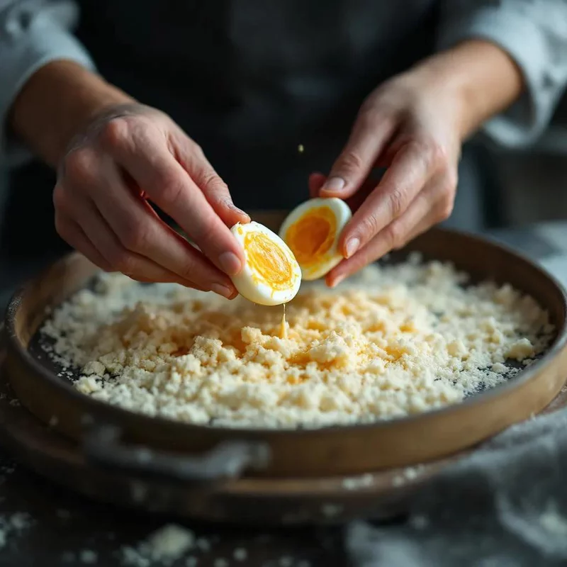 Яичница болтунья с пастой из авокадо и маринованной фетой