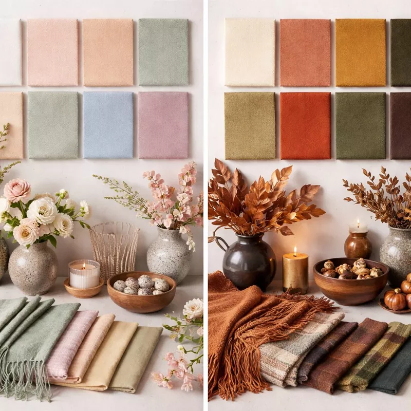 Сезонная смена текстиля: ротация штор и пледов