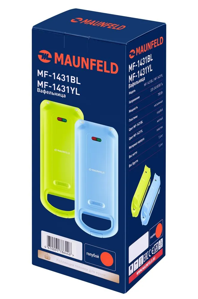 Вафельница Maunfeld MF-1431BL