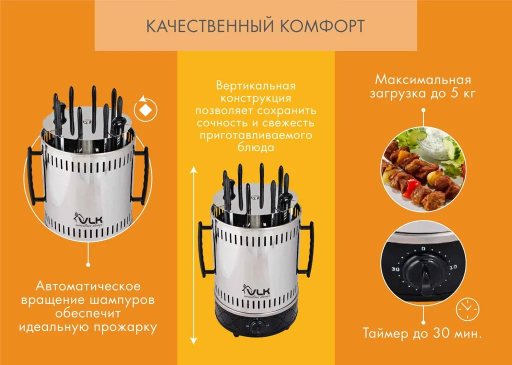 Электрические шашлычницы VLK Palermo-6500 и Palermo-6800