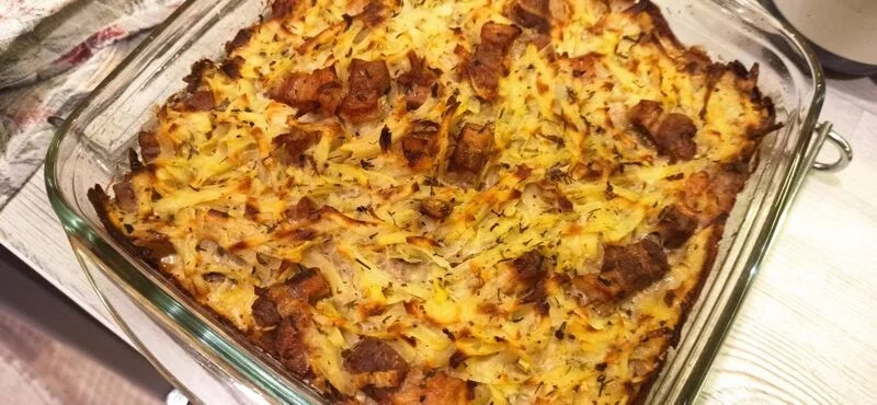 Белорусская картофельная бабка со свининой