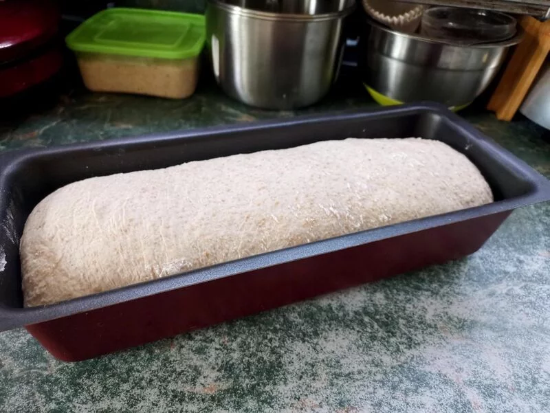 Деревенский пшеничный хлеб (Pane Bigio) в духовке