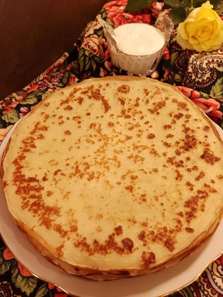 Тонкие блинчики на твороге