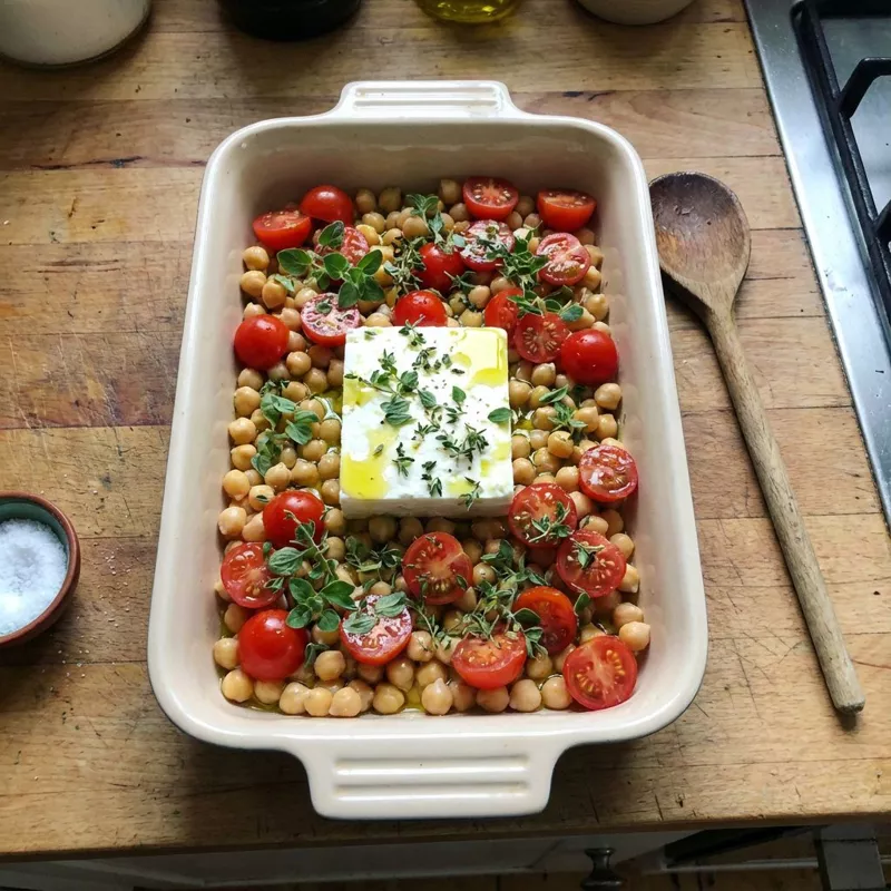 Запечённый нут с фетой для ленивых гурманов (Baked Feta Chickpeas)