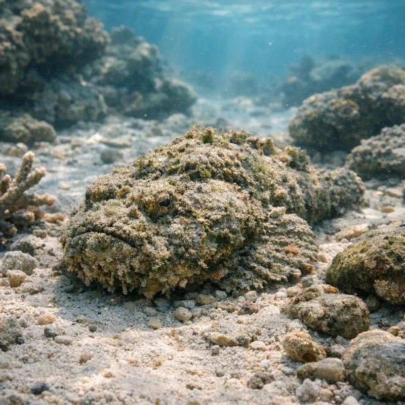 Рыба-камень на мелководье: чем опасна встреча и как её избежать