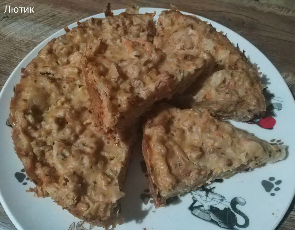 Пирог капустный заливной, вариант N1