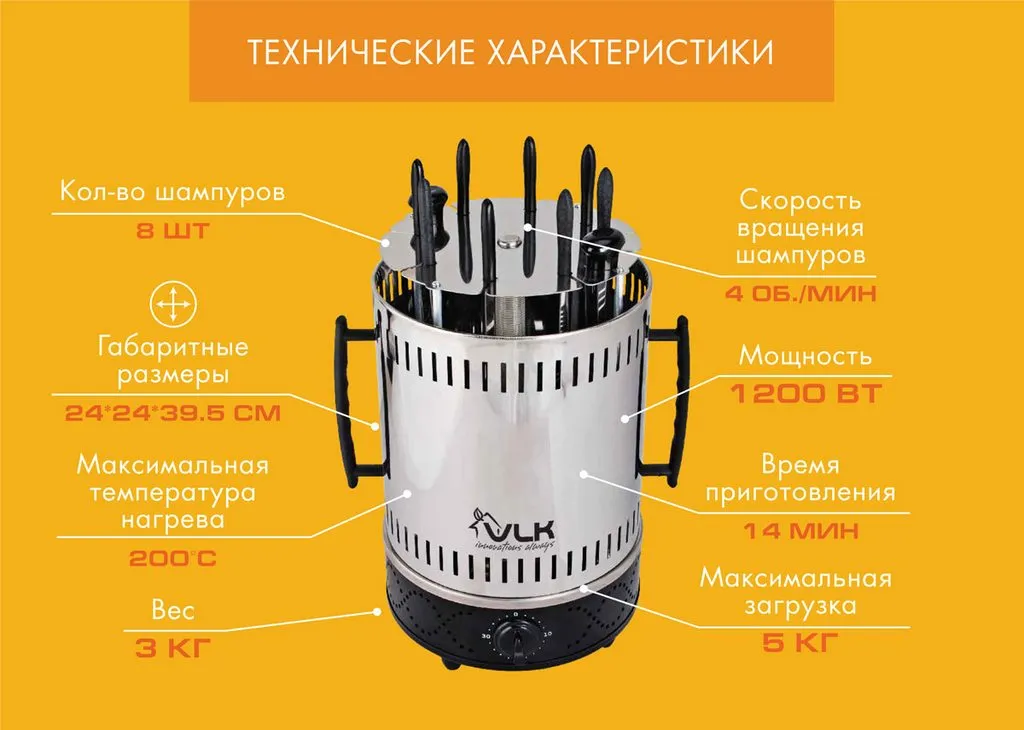 Электрические шашлычницы VLK Palermo-6500 и Palermo-6800