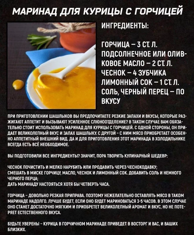 Кулинарная инфографика в рецептах